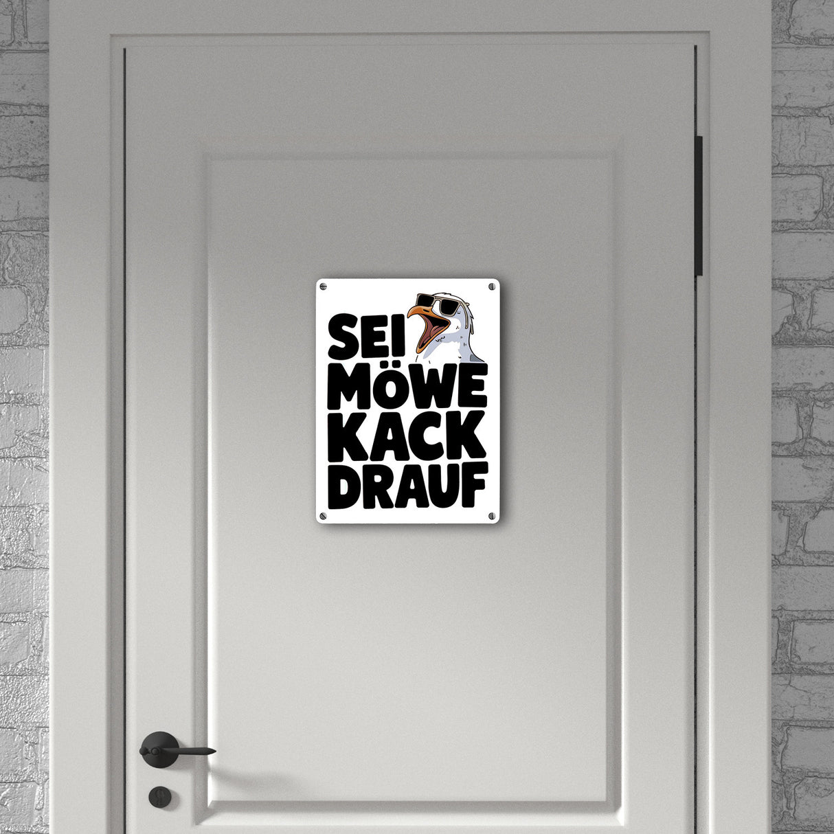 Möwe Sonnenbrille kack drauf Metallschild in 15x20 cm für Möwenfans