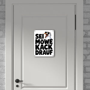 Möwe Sonnenbrille kack drauf Metallschild in 15x20 cm für Möwenfans