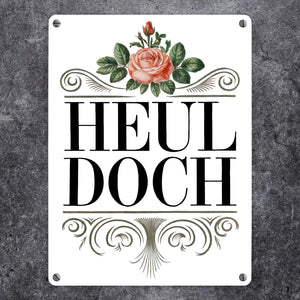 Heul doch Rose Metallschild in 15x20 cm Rosendekor