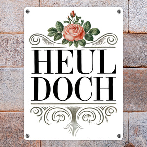 Heul doch Rose Metallschild in 15x20 cm Rosendekor