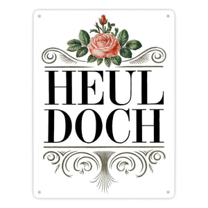 Heul doch Rose Metallschild in 15x20 cm Rosendekor