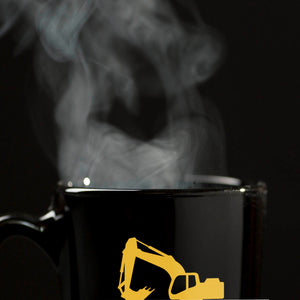 YOUR HOLE IS MY GOAL Tasse mit gelbem Bagger