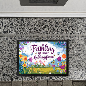 Frühlingswiese Fußmatte in 35x50 cm - Frühling ist meine Lieblingsfarbe