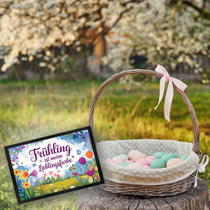 Frühlingswiese Fußmatte in 35x50 cm - Frühling ist meine Lieblingsfarbe