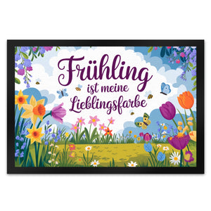 Frühlingswiese Fußmatte in 35x50 cm - Frühling ist meine Lieblingsfarbe