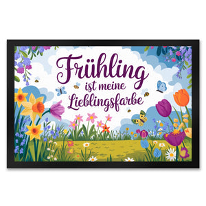 Frühlingswiese Fußmatte in 35x50 cm - Frühling ist meine Lieblingsfarbe