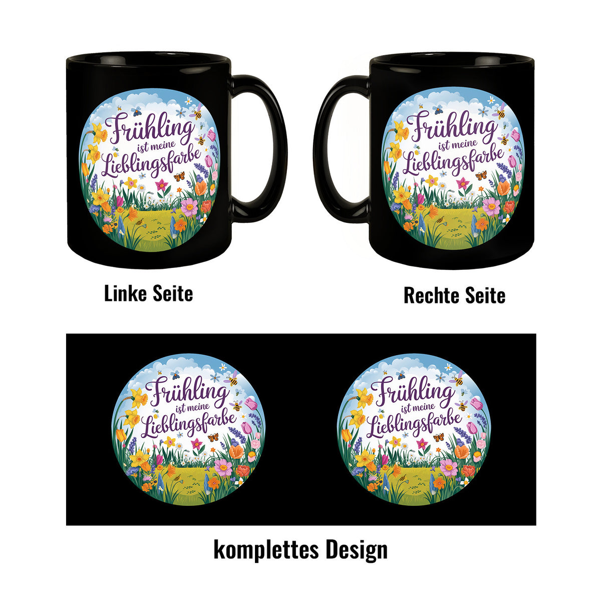 Frühlingswiese Tasse - Frühling ist meine Lieblingsfarbe