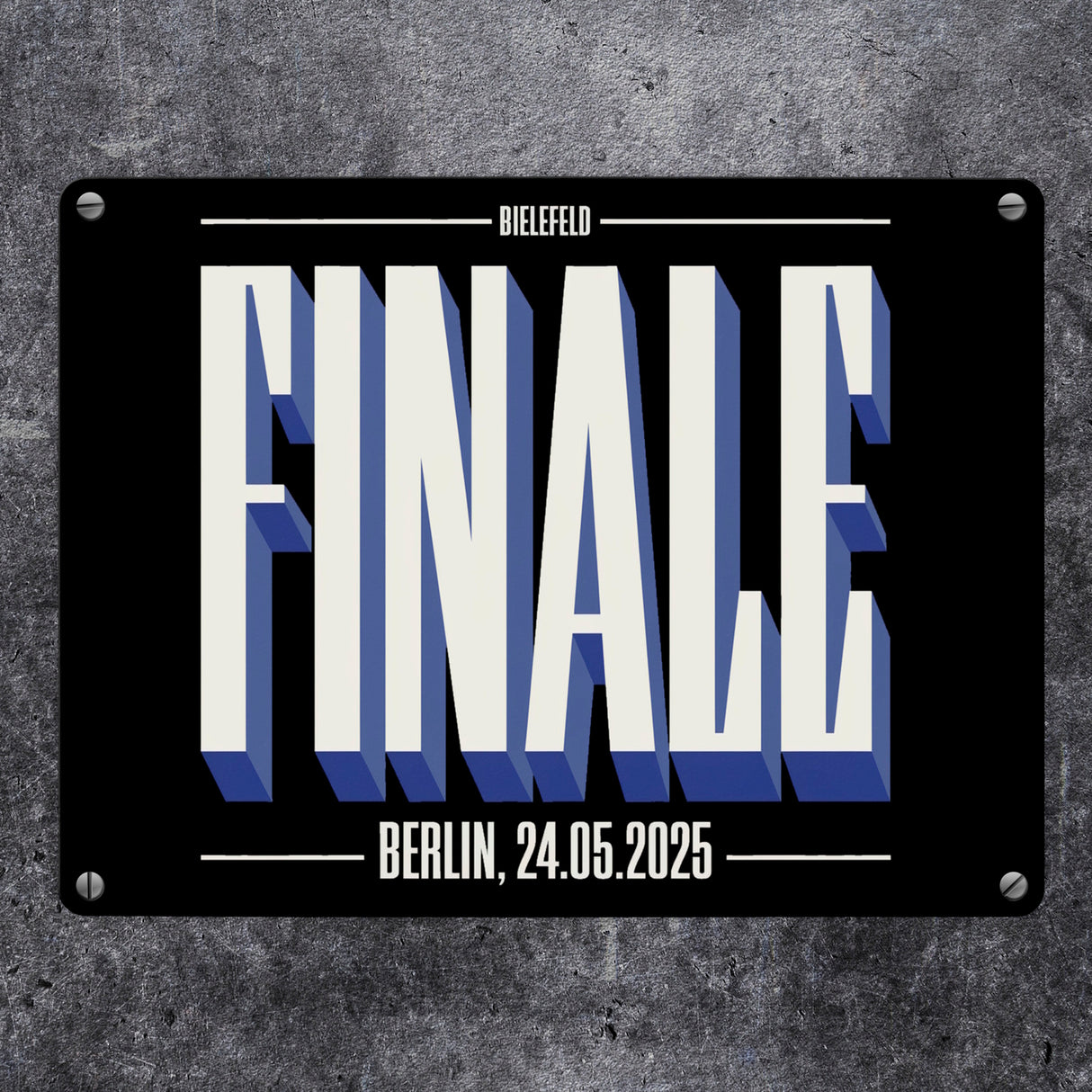 FINALE 2025 Bielefeld Metallschild in 15x20 cm für das Pokalfinale in Berlin