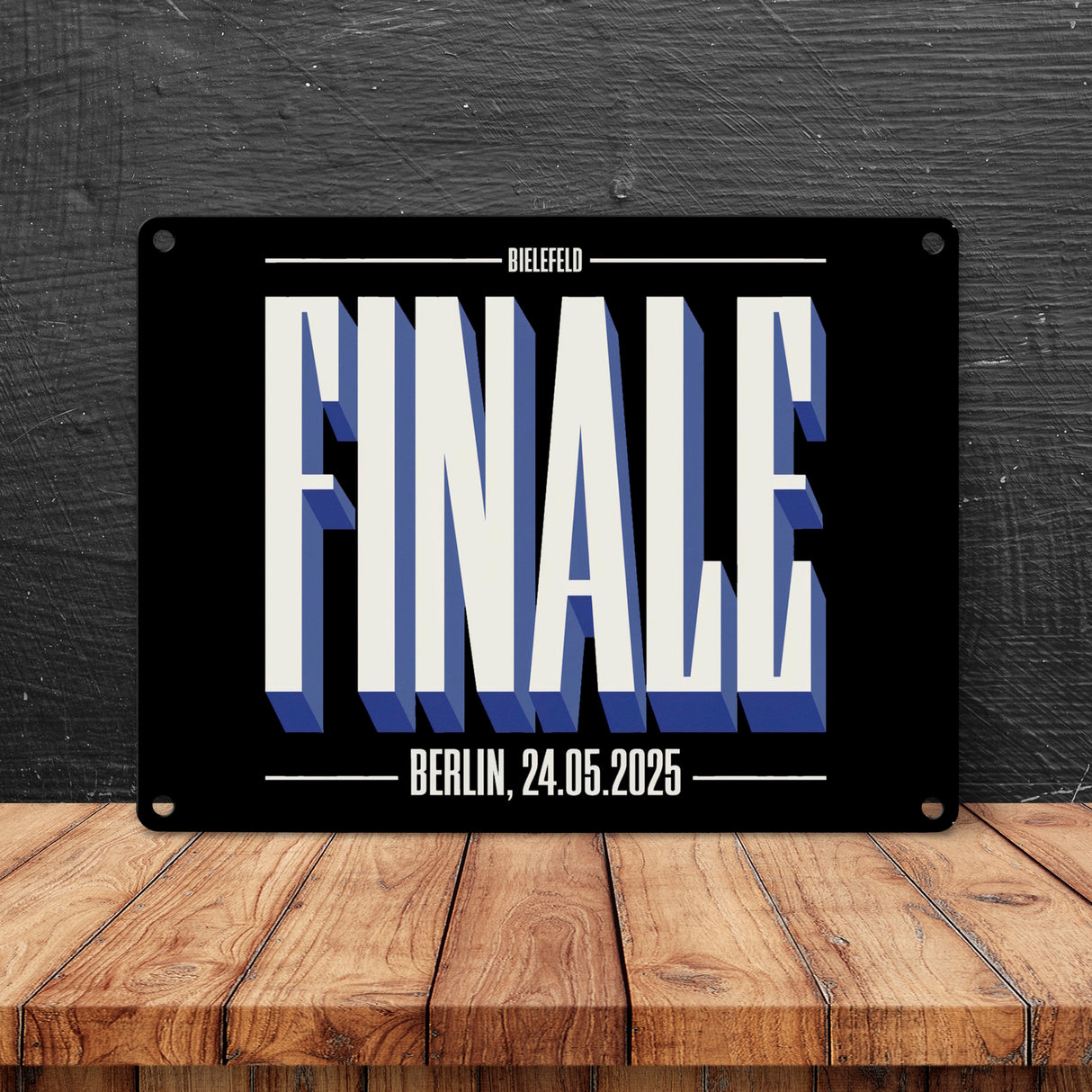 FINALE 2025 Bielefeld Metallschild in 15x20 cm für das Pokalfinale in Berlin