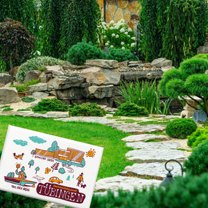 Tübingen Wimmelgrafik Souvenier Souvenir Magnet Botanischer Garten
