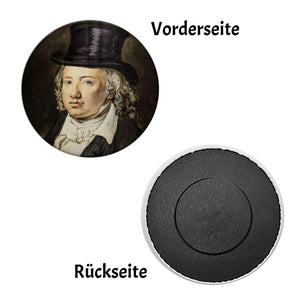 Hölderlin Tübingen Portrait mit Zylinder Magnet für Kultur Liebhaber