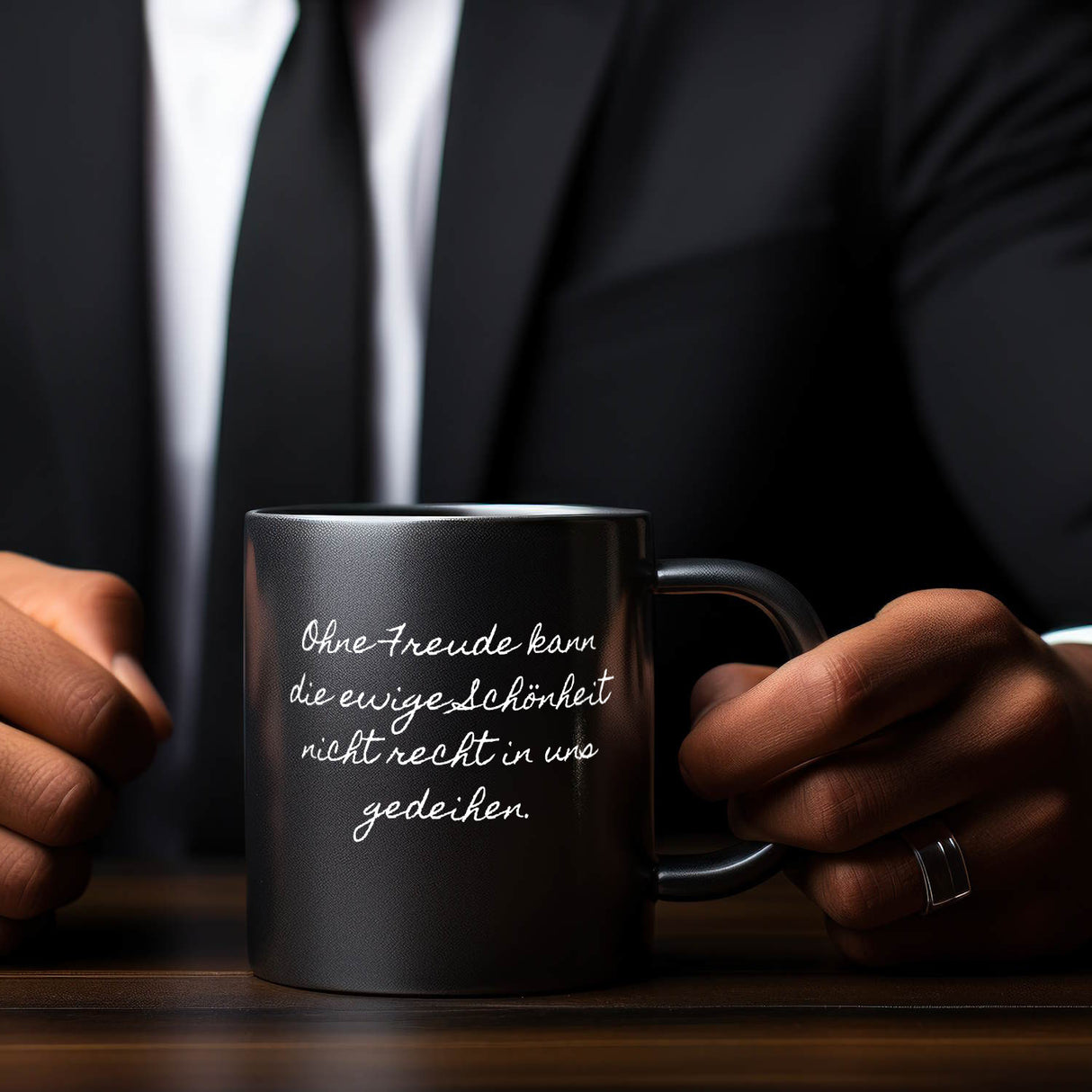 Hölderlin Tübingen Portrait Tasse - Ohne Freude kann