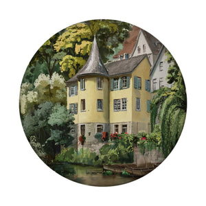 Hölderlin Tübingen Turm Aquarell Magnet für Kunstliebhaber