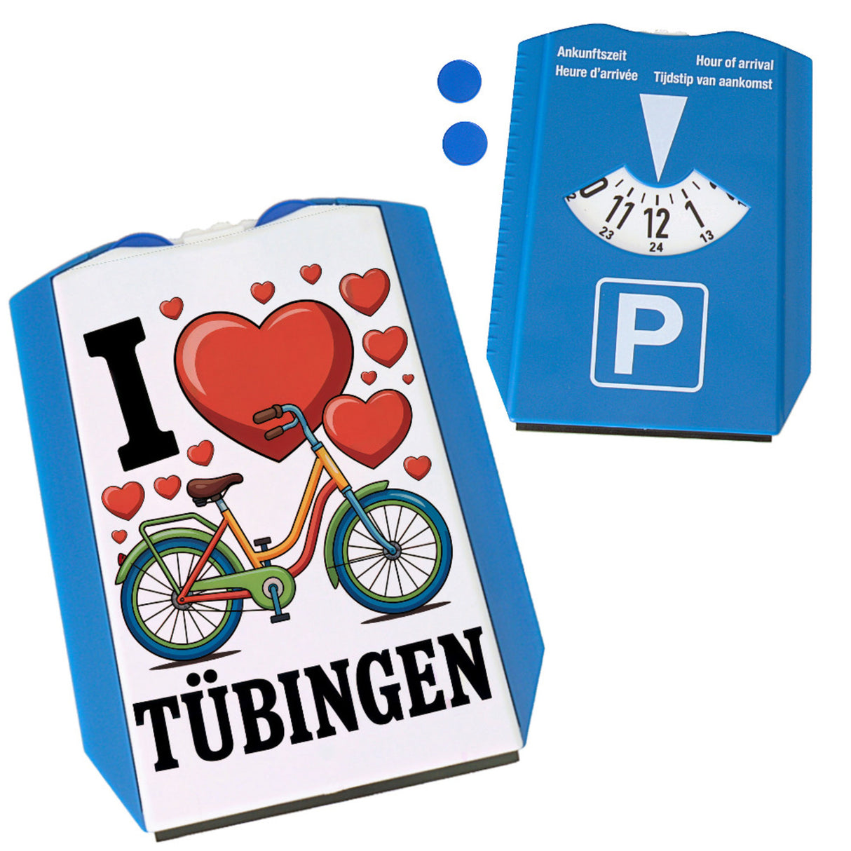 I love Tübingen Fahrrad Parkscheibe weiß