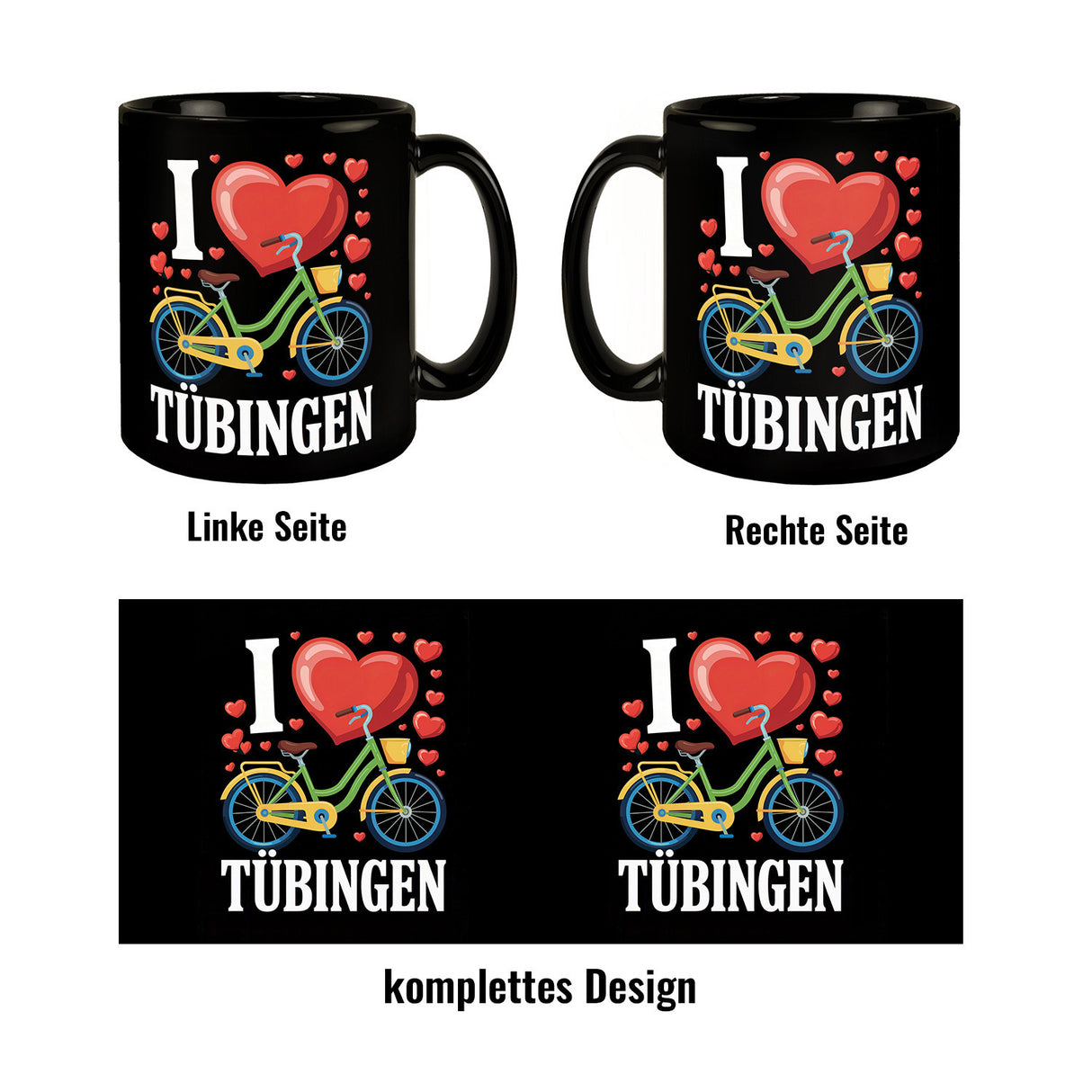 I love Tübingen Fahrrad Tasse