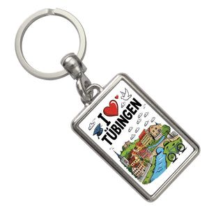 I love Tübingen Schlüsselanhänger mit Sehenswürdigkeiten