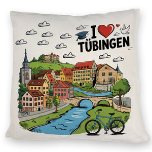 I love Tübingen Kissen mit Sehenswürdigkeiten