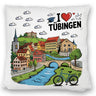 I love Tübingen Kissen mit Sehenswürdigkeiten
