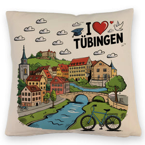 I love Tübingen Kissen mit Sehenswürdigkeiten