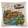 I love Tübingen Kissen mit Sehenswürdigkeiten
