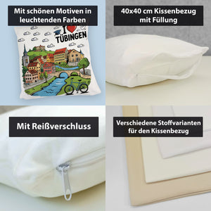 I love Tübingen Kissen mit Sehenswürdigkeiten