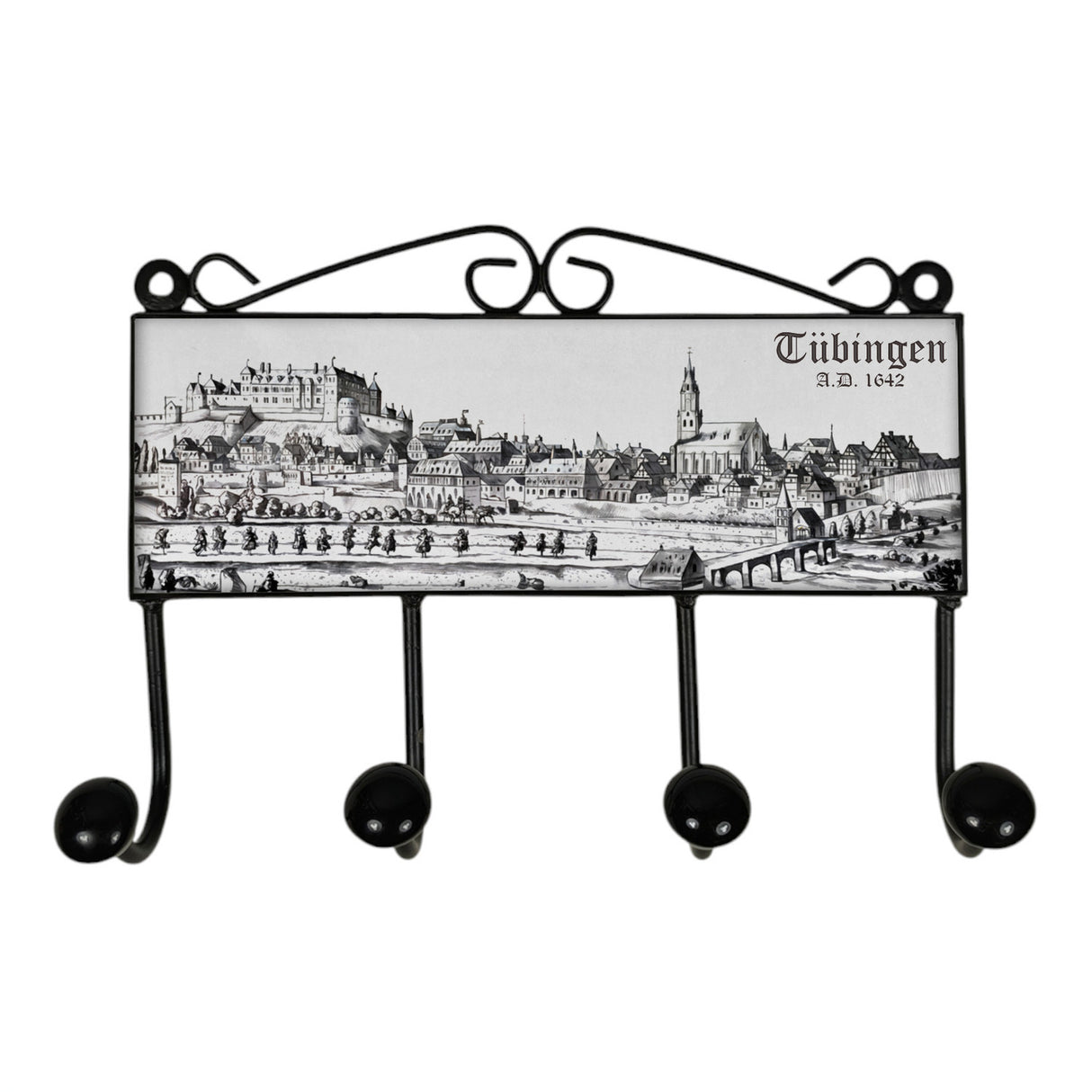 Tübingen 1642 Kleiderhaken Leiste mit 3 Haken