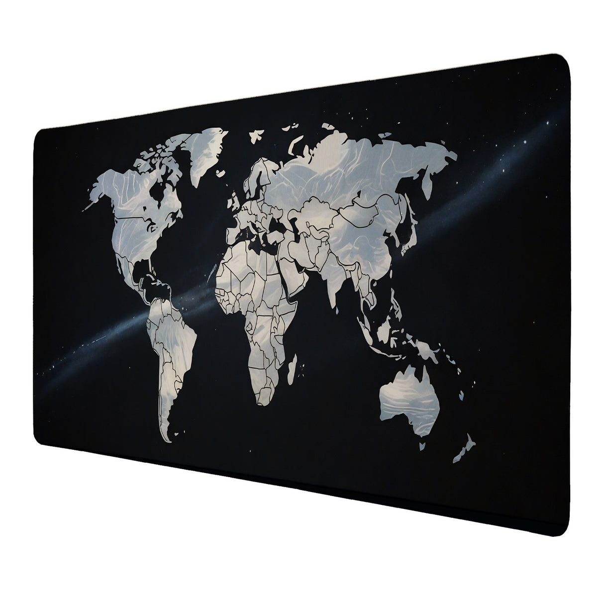 Weltkarte Sternenhimmel Schreibtischunterlage 69x31cm XXL Mauspad für Geographiefans