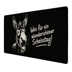 Lächelnder Esel Schreibtischunterlage 69x31cm XXL Mauspad Wunderschöner Scheisstag!