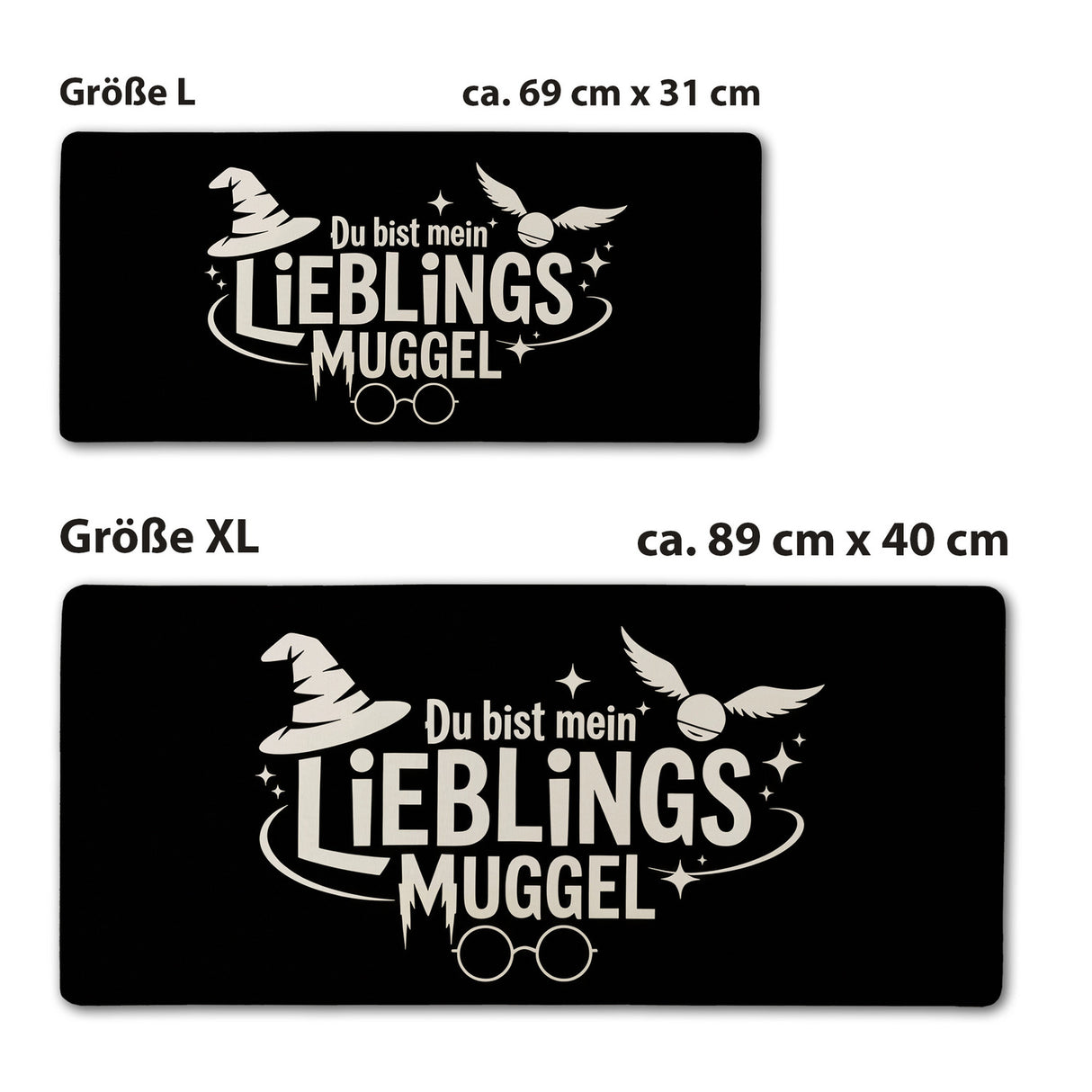 LIEBLINGS MUGGEL Schreibtischunterlage 69x31cm XXL Mauspad