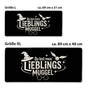 LIEBLINGS MUGGEL Schreibtischunterlage 69x31cm XXL Mauspad