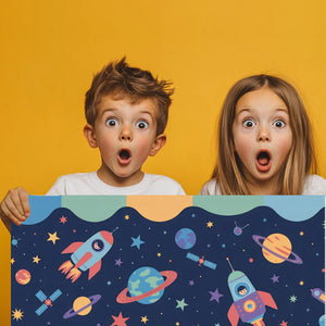 Fantasievoller Weltraum Schreibtischunterlage 69x31cm XXL Mauspad für Kinder