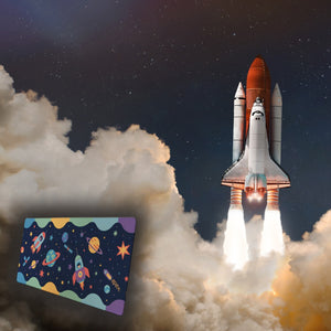 Fantasievoller Weltraum Schreibtischunterlage 69x31cm XXL Mauspad für Kinder