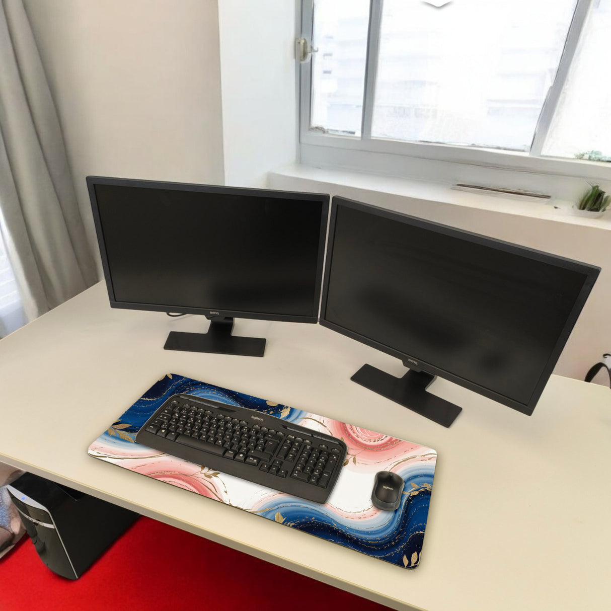 Marmor Designer Schreibtischunterlage 69x31cm XXL Mauspad für Bürodekoration