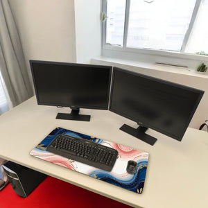 Marmor Designer Schreibtischunterlage 69x31cm XXL Mauspad für Bürodekoration