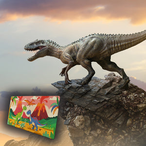 Dinosaurier Vulkan Landschaft Schreibtischunterlage 69x31cm XXL Mauspad