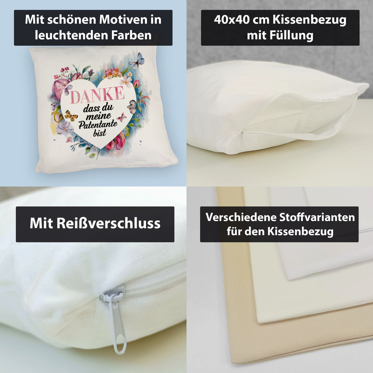Danke Patentante Kissen Herz Danksagung