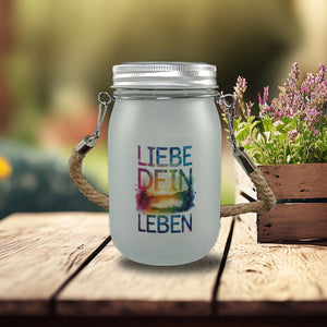 Liebe dein Leben Solarlicht Aquarell Design