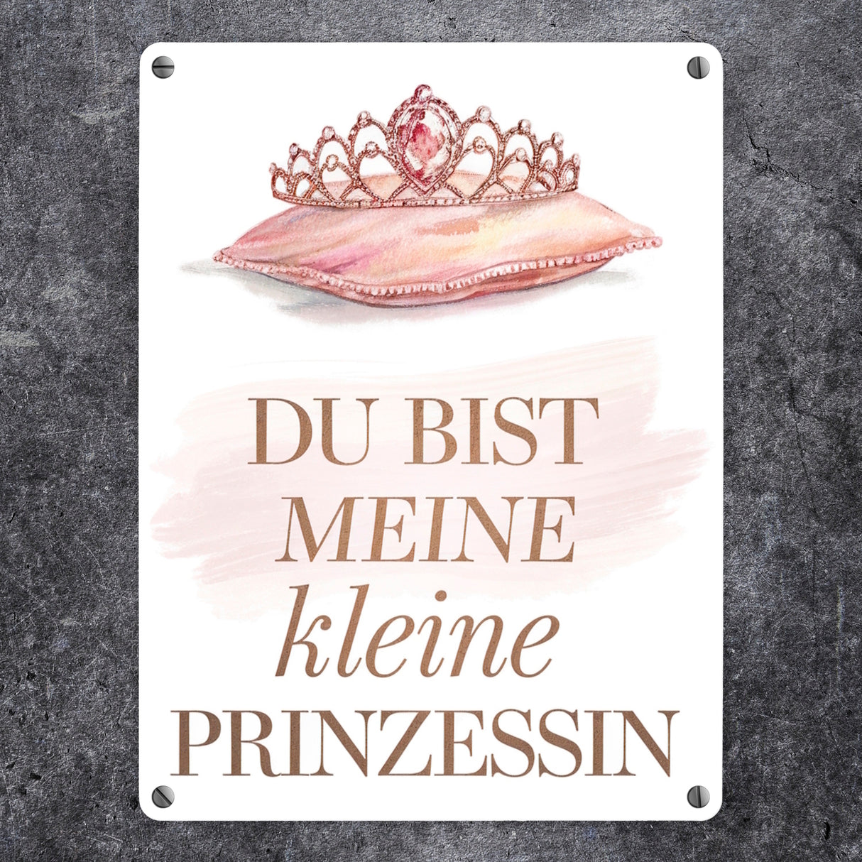 Meine kleine Prinzessin Metallschild in 15x20 cm Tiara auf Kissen