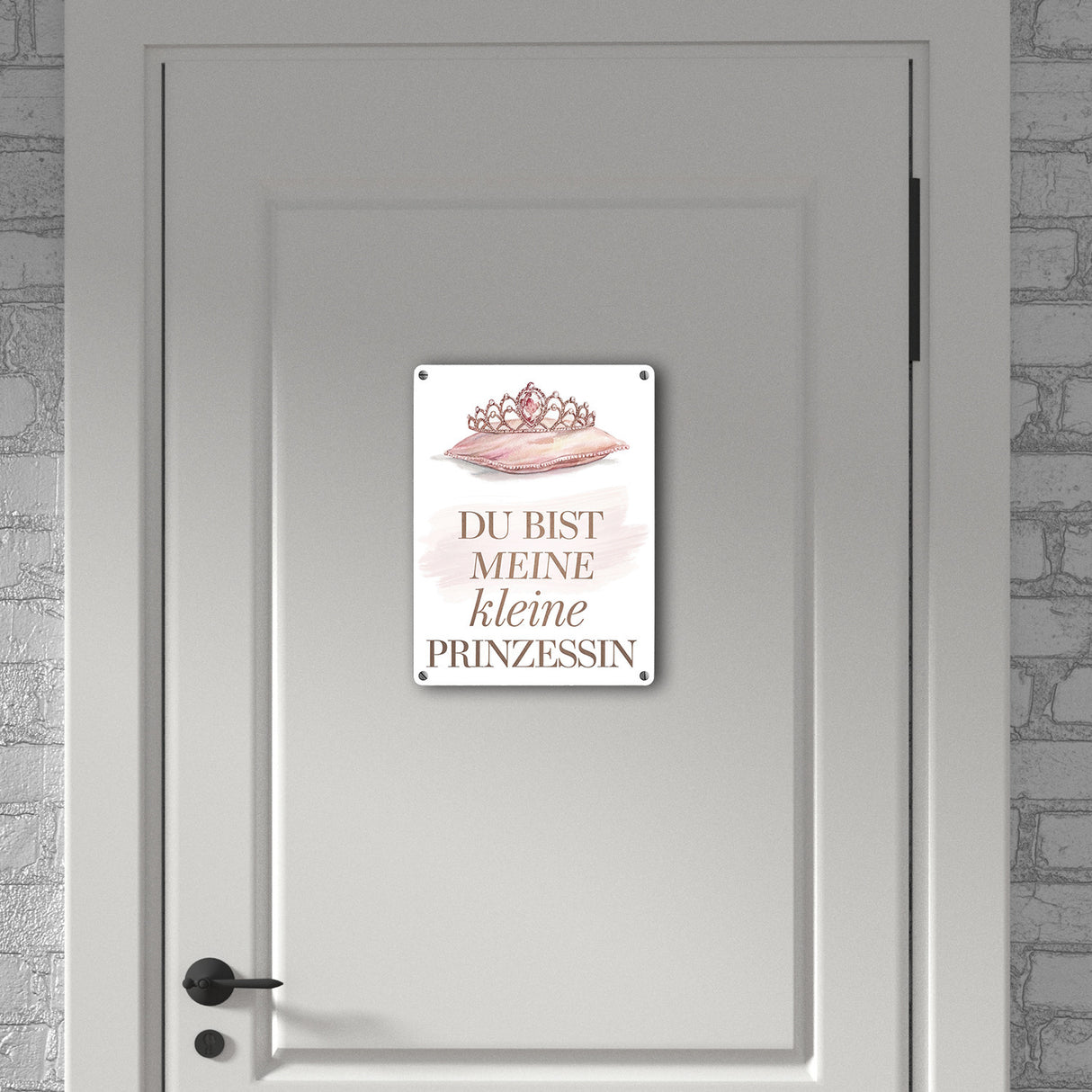 Meine kleine Prinzessin Metallschild in 15x20 cm Tiara auf Kissen