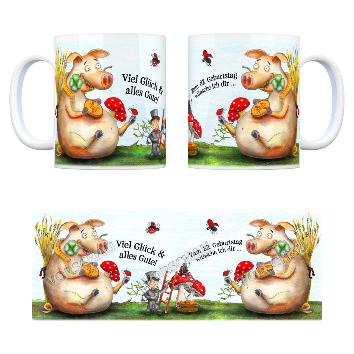 Viel Glück zum 82. Geburtstag Kaffeebecher