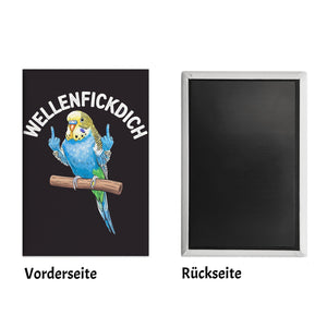 Wellensittich mit Mittelfinger Souvenir Souvenir Magnet WELLENFICKDICH
