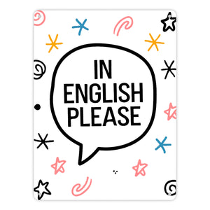 Sprechblase IN ENGLISH PLEASE Metallschild in 15x20 cm