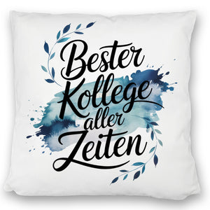 Bester Kollege aller Zeiten Kissen Aquarelles Blattmuster
