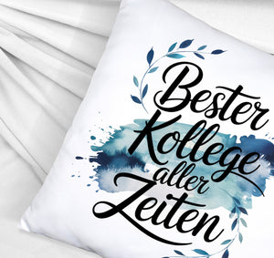 Bester Kollege aller Zeiten Kissen Aquarelles Blattmuster