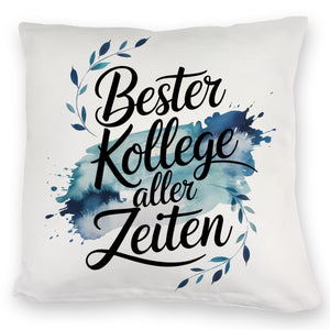 Bester Kollege aller Zeiten Kissen Aquarelles Blattmuster