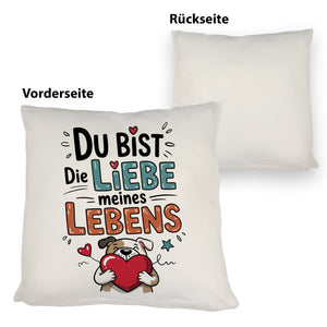 Bulldogge mit Herz Liebe meines Lebens Kissen für Tierliebhaber