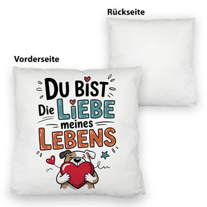 Bulldogge mit Herz Liebe meines Lebens Kissen für Tierliebhaber