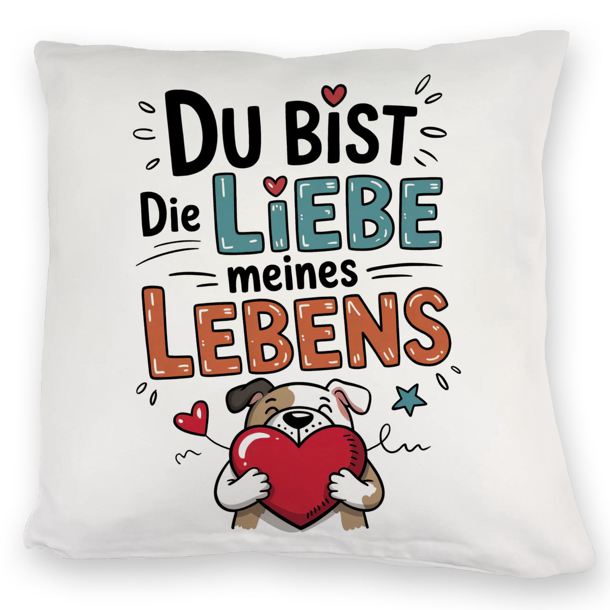 Bulldogge mit Herz Liebe meines Lebens Kissen für Tierliebhaber