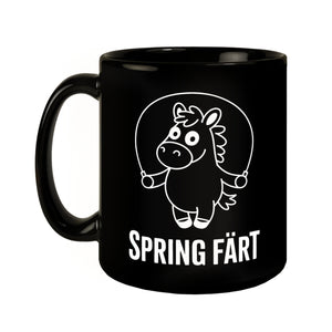 Spring Färt Tasse Pferd mt Springseil Cartoon