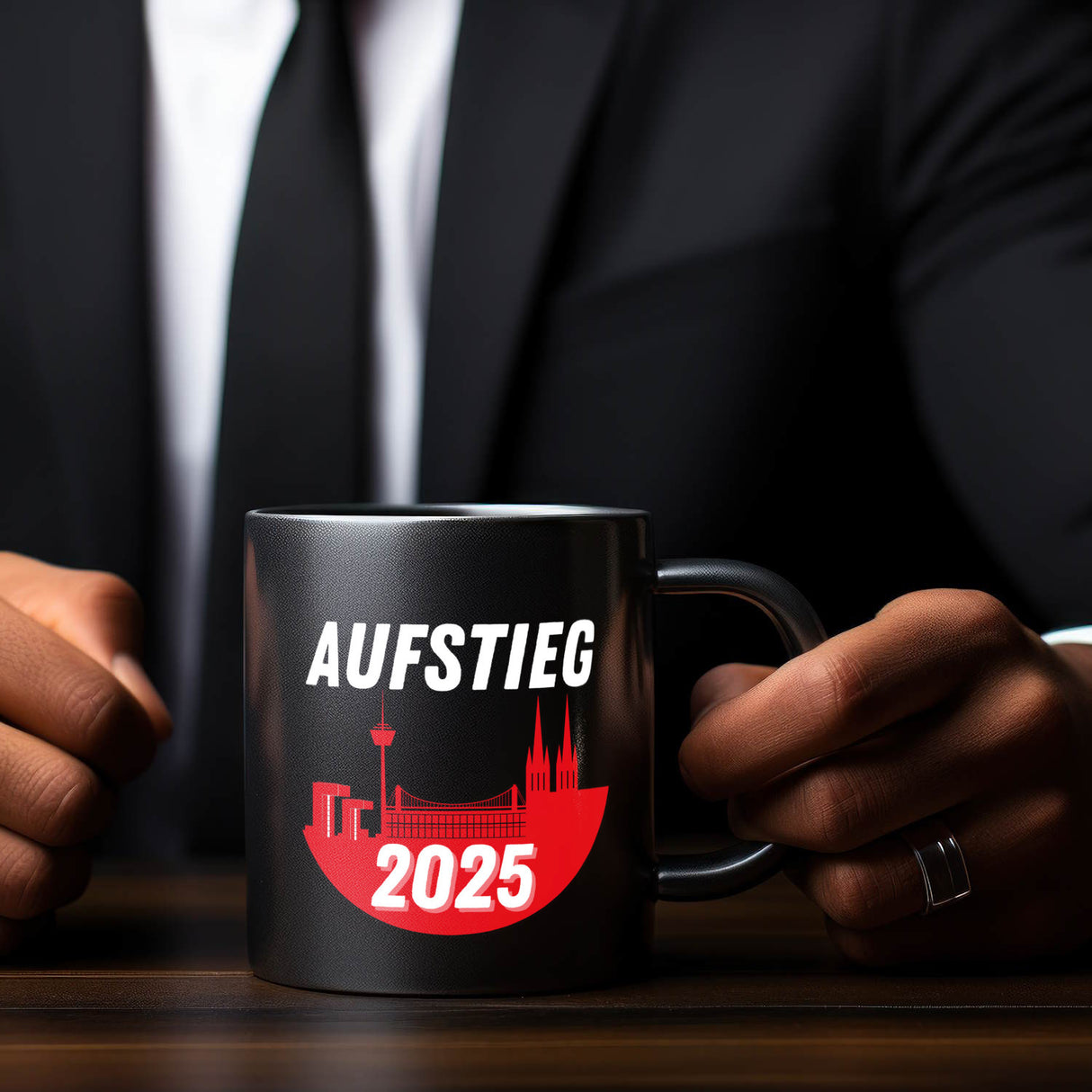 Köln Aufstieg 2025 Skyline Tasse für Fußballfans